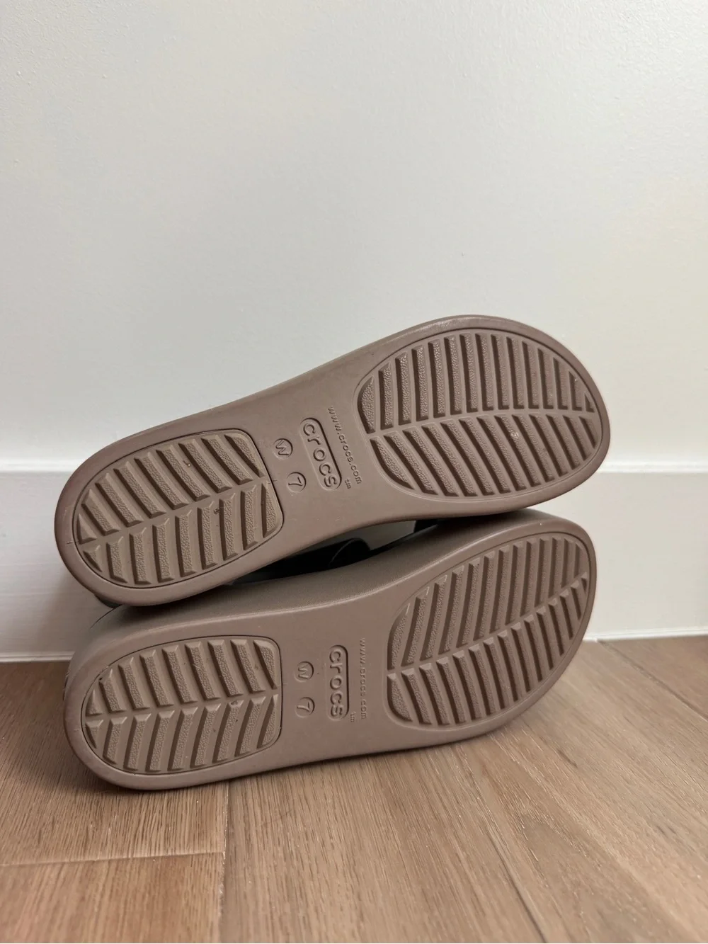 CROCS Black Upper with Tan Platform Women's Platform Slingbacks